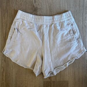 Aerie High Waist Tan Sweat Shorts